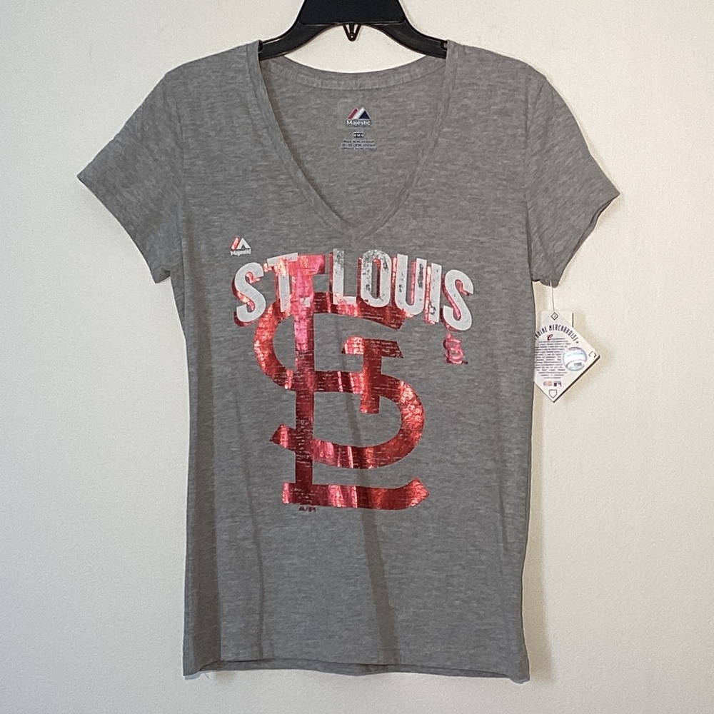 Majestic Gray St. Louis Cardinals T-Shirt